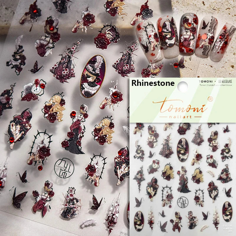 Halloween Ghost Pumpkin Bat Coffin Cat Spider Demon Jelly Self Adhesive Nail Art Sticker Terrifying Candy Candle Manicure Decals (ONLINE ORDER ONLY)