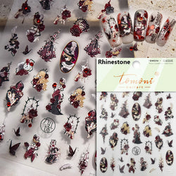 Halloween Ghost Pumpkin Bat Coffin Cat Spider Demon Jelly Self Adhesive Nail Art Sticker Terrifying Candy Candle Manicure Decals (ONLINE ORDER ONLY)
