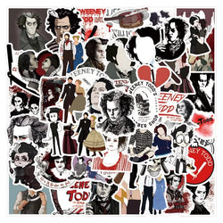 Sweeney Todd Cartoon Stickers Pack - Suitcase, Phone, Laptop, Car, Scooter, Fridge Decor (Online Order Only)