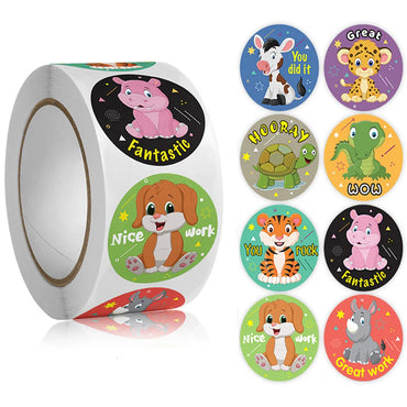 100-500pcs Cute Reward Sticker Animal Sticker Kids Gift Decoration Label Teacher Encouragement Student Stationery Aesthetic Tag (ONLINE ORDER ONLY)