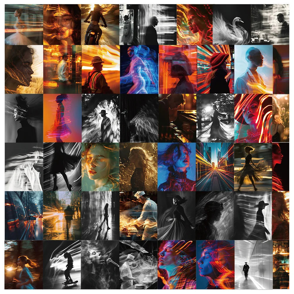 Cartoon Motion Blur Art Stickers for Laptop, Phone, Water Bottle, Suitcase - 10/30/50pcs (Online Order Only)