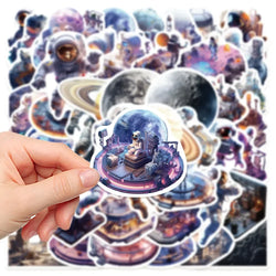 10/50Pcs Space Astronaut Stickers Laptop Refrigerator Ledger Phone Case Luggage Decoration Waterproof DIY Sticker Toys for Kids (ONLINE ORDER ONLY)