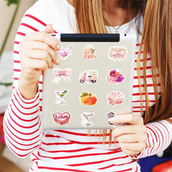 10/30/50PCS Kawaii Pink Sweet Sticky PVC Sticker Aesthetic Children's Stationery DIY Decoration Scrapbooking School Supplies (ONLINE ORDER ONLY)