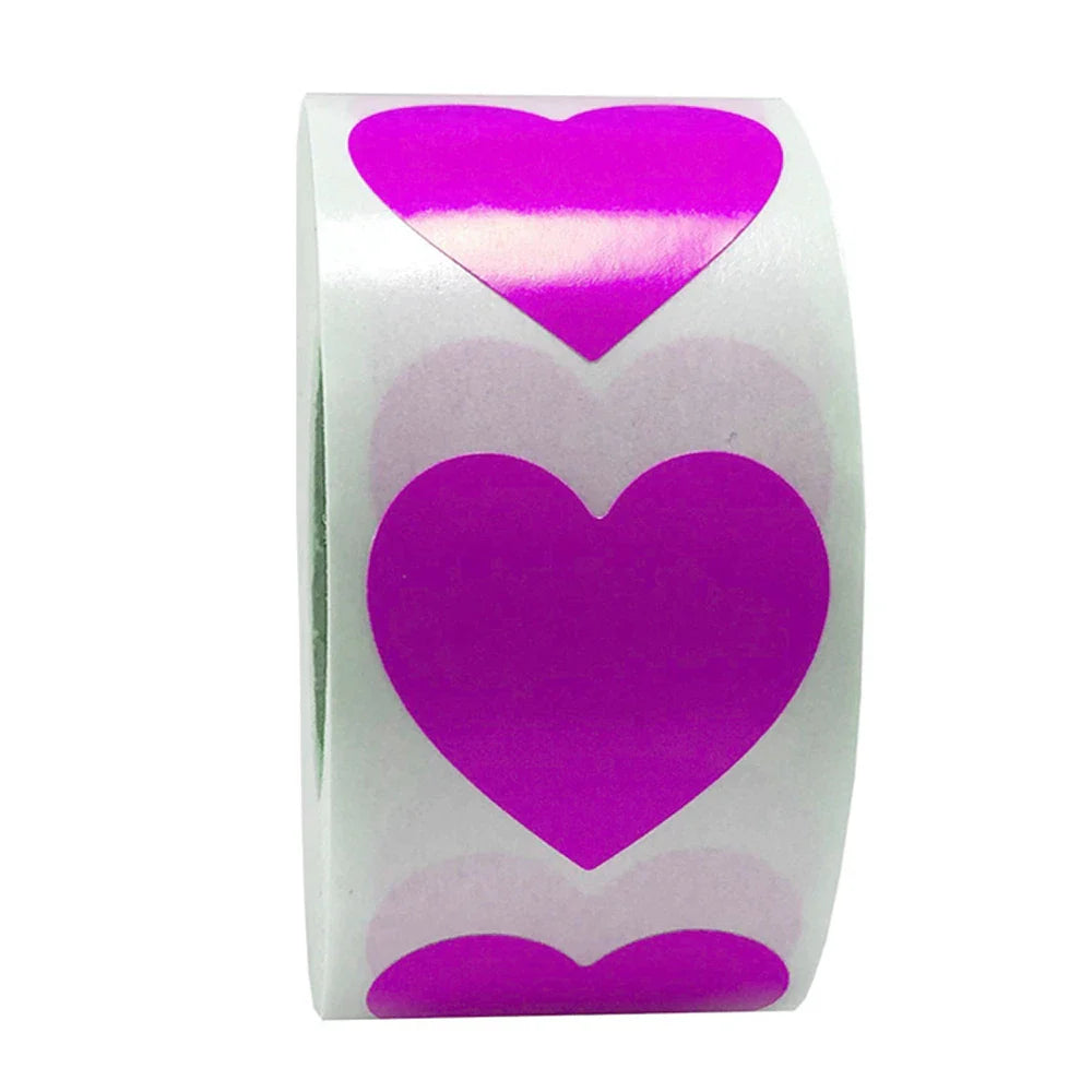 500pcs/roll Love Valentine's Day Stickers Seal Stickers Red Glowing Glitter Heart Gift Decoration Lables Stationery Sticker (ONLINE ORDER ONLY)