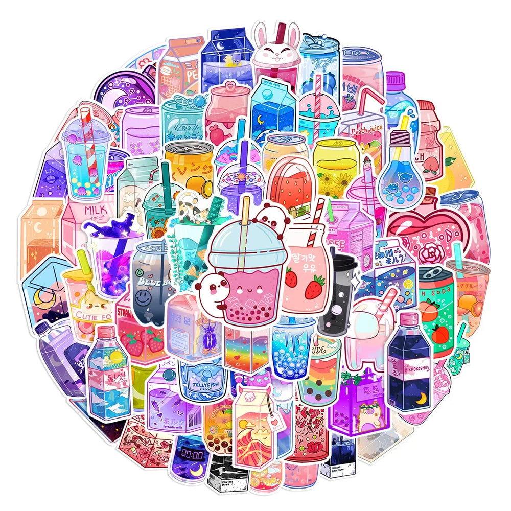 Ins Style Drink Stickers Decals for DIY Phone Helmet Laptop Skateboard (Online Order Only)