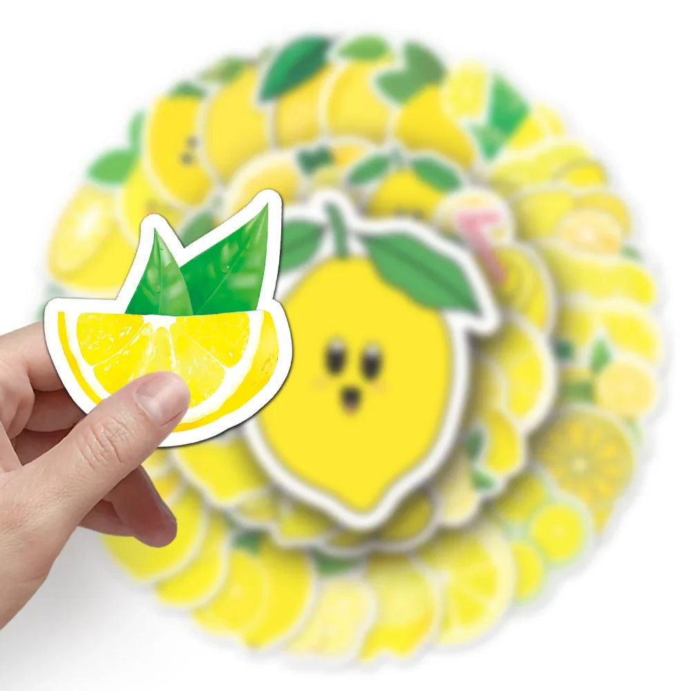 50Pcs Fruit Sticker Boxed Lemon Stationery DIY Handmade Recipe Food Salad for Refrigerator Gift Sticker Decoration New 2023 (ONLINE ORDER ONLY)