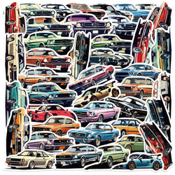 50PCS Transportation Car Sticker Kawaii Scrapbook Graffiti Decoration Laptop Luggage Phone Skateboard Waterproof DIY Stickers (Online Order Only)