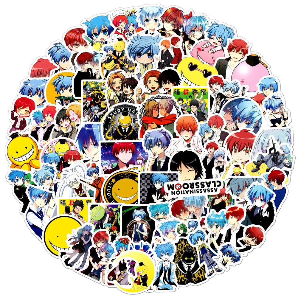 Assassination Classroom Cartoon Stickers for Luggage, Laptop, Phone, Guitar, Car, Bike, Skateboard (10/30/50PCS) (ONLINE ORDER ONLY)