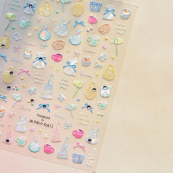 Cute Dream Catcher Net Bag Water Cup Woven Mesh Star Dreamy Bowknot Butterfly Embossed Adhesive Nail Art Sticker Manicure Decal (ONLINE ORDER ONLY)