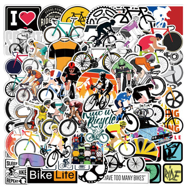 50pcs Cartoon Cycling Stickers for Helmet, Wall, DIY Decoration (ONLINE ORDER ONLY)