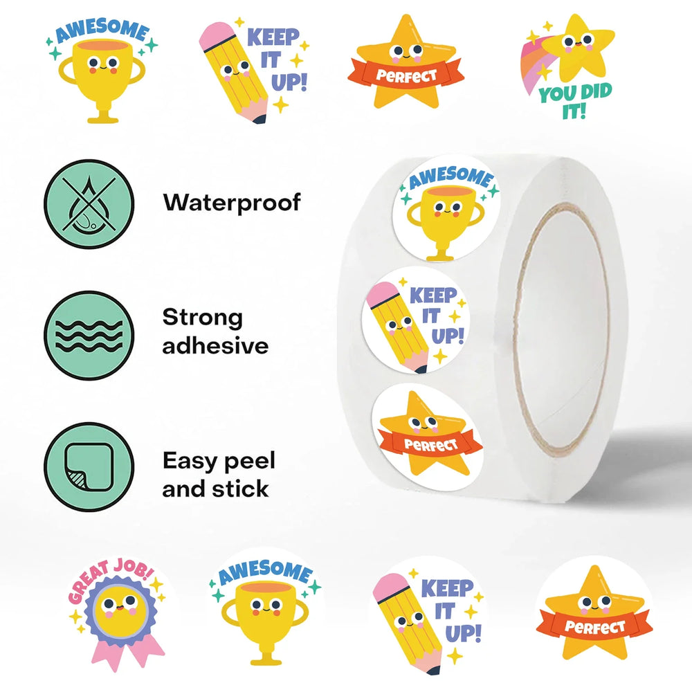 500pcs Colorful Star Stickers for Kids Reward Encourage School Classroom Cartoon Cute Stars Stickers for Teachers DIY Craft (Online Order Only)