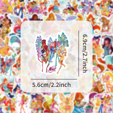10/30/60PCS Pretty Woman Butterfly Winx Club Stickers Aesthetic Decals DIY Suitcase Notebook Phone Luggage Guitar Cartoon Toys (ONLINE ORDER ONLY)