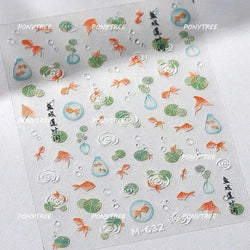 Hot Stamping Laser Shell Conch Starfish Pearl Whale Coral Dolphin Summer Beach Sea Wave Jellyfish Bubble Nail Art Stickers Decal (ONLINE ORDER ONLY)