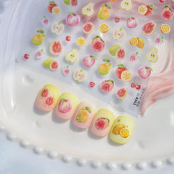Fig Guava Pitaya Honey Peach Oranges Watermelon Strawberry Apple Pineapple Fruit Nail Art Decoration Stickers Manicure Decals (ONLINE ORDER ONLY)
