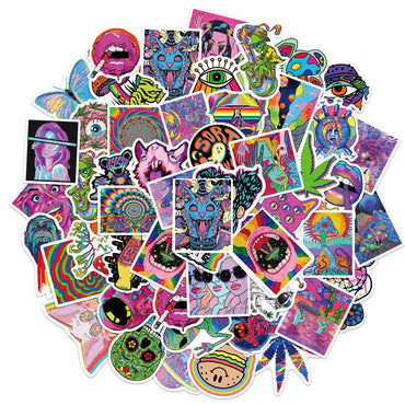 10/30/50PCS Cool Gothic Psychedelic Art Aesthetic Stickers Graffiti Decal Car Bike Skateboard Motorcycle Laptop Kid Sticker Toy (ONLINE ORDER ONLY)