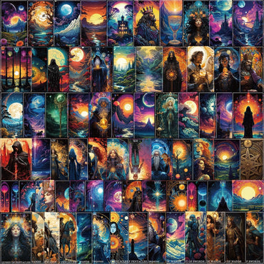 10/78pcs Cool Dark Magic Witch Moon Tarot Graffiti Stickers Goth Decals Toy DIY Scrapbook Bottle Phone Luggage Car Sticker (Online Order Only)