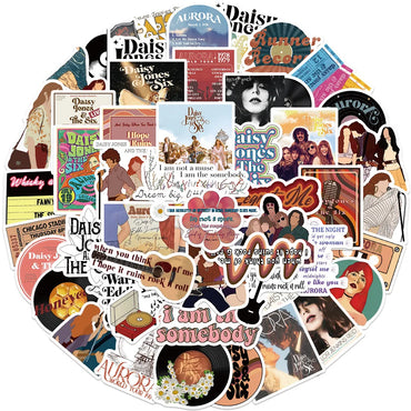 10/50Pcs Daisy Jones The Six Stickers Aesthetic DIY Laptop Stationery Luggage Waterproof Vintage Sticker 2023 (ONLINE ORDER ONLY)