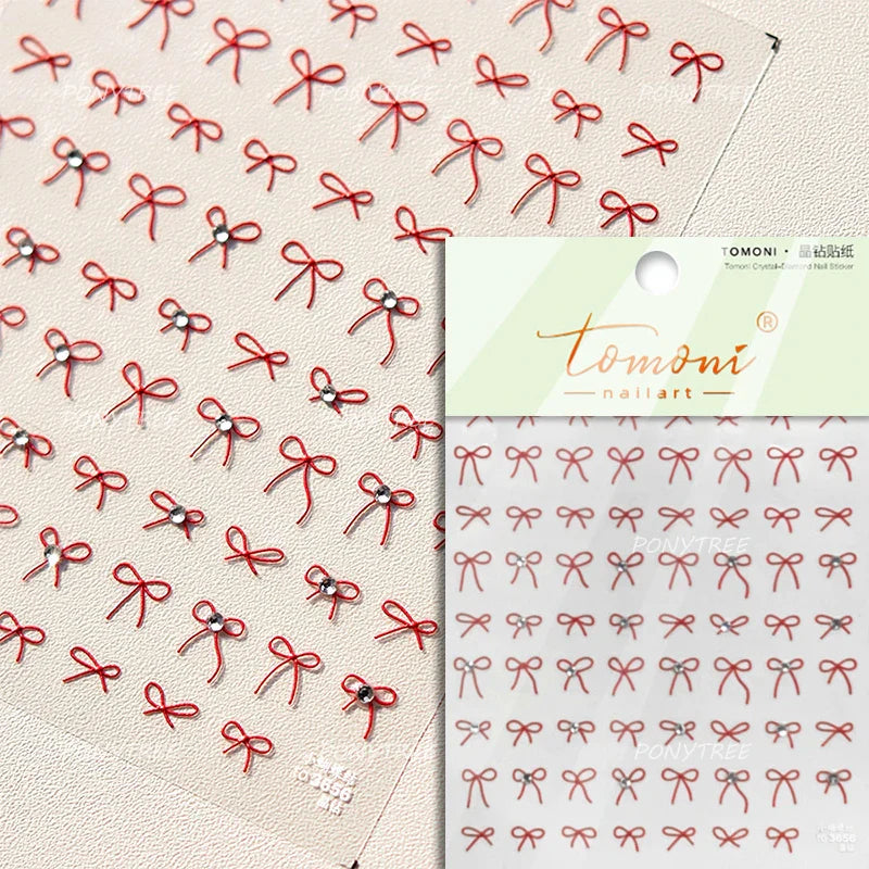 Pink Blue Purple Lovely Line Bowknot Lace Arc Curve Romantic Delicate Cording Embossed Adhesive Nail Art Sticker Manicure Decal (ONLINE ORDER ONLY)