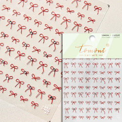 Shiny Pink Silver Gold Bowknot Tie Line Mini Delicate 3D 5D Self Adhesive Nail Art Stickers Embossment Rhinestone Manicure Decal (Online Order Only)