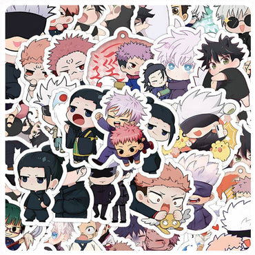 Jujutsu Kaisen Anime Stickers - 10/30/60pcs Waterproof Decals for Skateboard, Laptop, Motorcycle, Car (Online Order Only)