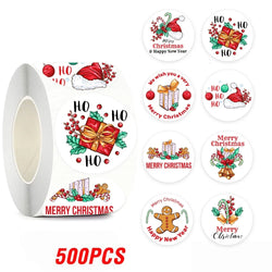 100-500pcs Christmas Theme Seal Labels Stickers For DIY Gift Baking Package Envelope Stationery Decoration 1inch (Online Order Only)