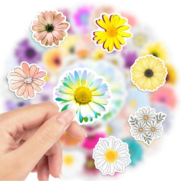 10/25/50PCS Autumn Flower Daisy Sunflower Sticker Packs (ONLINE ORDER ONLY)