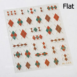 Geometric Grid Square Butterfly Snow Star Metal Self Adhesive Nail Art Sticker Snowflake Rhinestone Manicure Decal Nail Supplies (ONLINE ORDER ONLY)