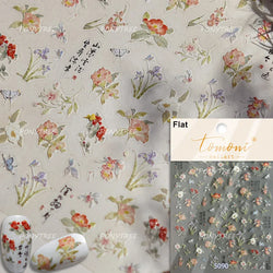Antique Flowers Bird Swallow Fruit Narcissus Orchid Oranges Peaches Grape Cherry Strawberries Nail Art Stickers Manicure Decals (ONLINE ORDER ONLY)