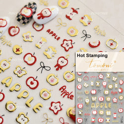 Bear Bowknot Bag Dessert Apple Core Earphone Cup Tulip Cherry Milk Cake Cookies Flower Adhesive Nail Art Stickers Manicure Decal (ONLINE ORDER ONLY)