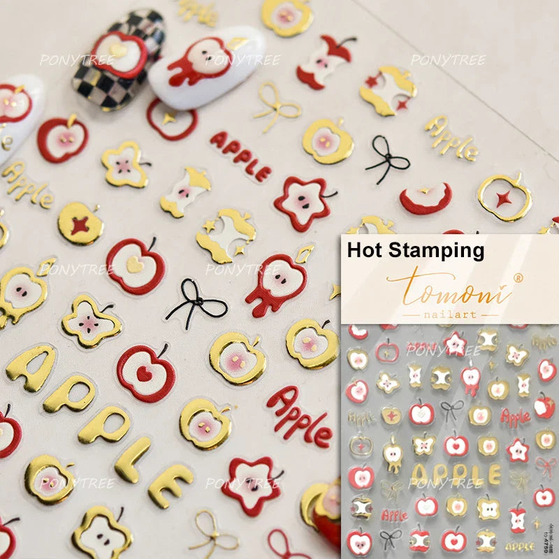 Colorful Swimsuit Bikini Fresh String Bag Vegetables Fruits Summer Beach Underwear Sunscreen Nail Art Stickers Manicure Decals (ONLINE ORDER ONLY)