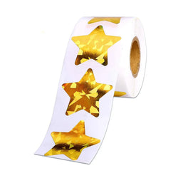 500pcs/roll Holographic Color Star Stickers for Wall Crafts Classroom Teachers Supplies for Kids Reward Foil Star Label Stickers (ONLINE ORDER ONLY)