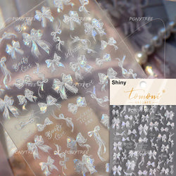 White Pink Flower Dreamy Romantic Petal Jelly Shiny Peach Blossom Polarized Light Delicate Nail Art Stickers 5D Manicure Decals (ONLINE ORDER ONLY)