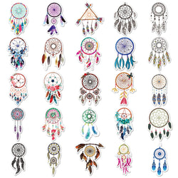 10/50Pcs Trendy Bohemian Catcher Feathers Bundle Decals Small Self-Adhesive Stickers for Laptops Journal Scrapbook Craft (ONLINE ORDER ONLY)