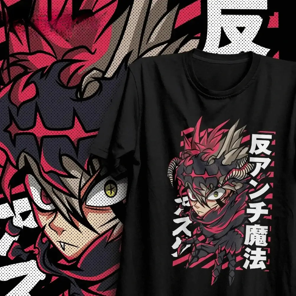 Black Clover Anime T-Shirt: Vintage Y2K Graphic Top (ONLINE ORDER ONLY)