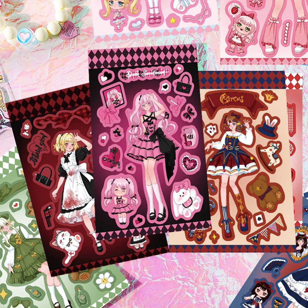 Cute Demon Maid Girl Stickers for Laptop, Diary, Scrapbook, Phone (Online Order Only)