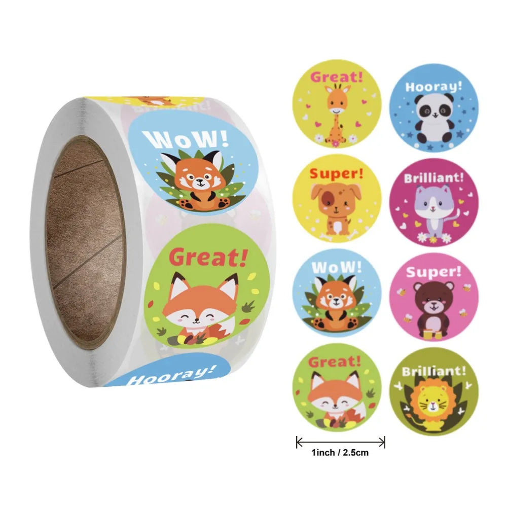 50-500pcs Cute Cartoon Animal Decoration Sticker Cake Label Birthday Wedding Party Sticker Envelope Office Stationery Kids Gift (ONLINE ORDER ONLY)