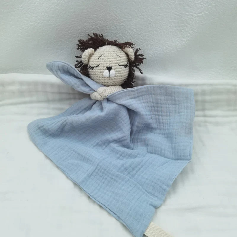 Baby Bib with Sleeping Animals Rattle (ONLINE ORDER ONLY)