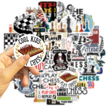 10/50pcs Chess Game Stickers Aesthetic Graffiti Decals For Laptop Luggage Skateboard Motorcycle Diary Waterproof Sticker (ONLINE ORDER ONLY)