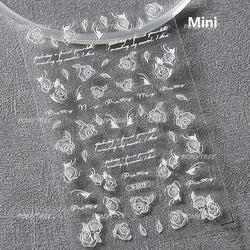 Camellia Tea After Rain Fragrant Flower Paint in Gold White Antique Chinese Characters Adhesive Nail Art Stickers Manicure Decal (ONLINE ORDER ONLY)