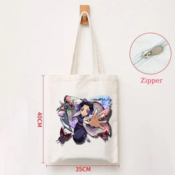 Demon Slayer Canvas Bag: Nezuko & Tanjiro Zipper Tote (ONLINE ORDER ONLY)