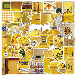 10/30/50PCS Funny Cute Yellow Sticker Cartoon Ins Style Decals PVC Waterproof Toys DIY Phone Fridge Guitar Notebook Laptop Car (ONLINE ORDER ONLY)
