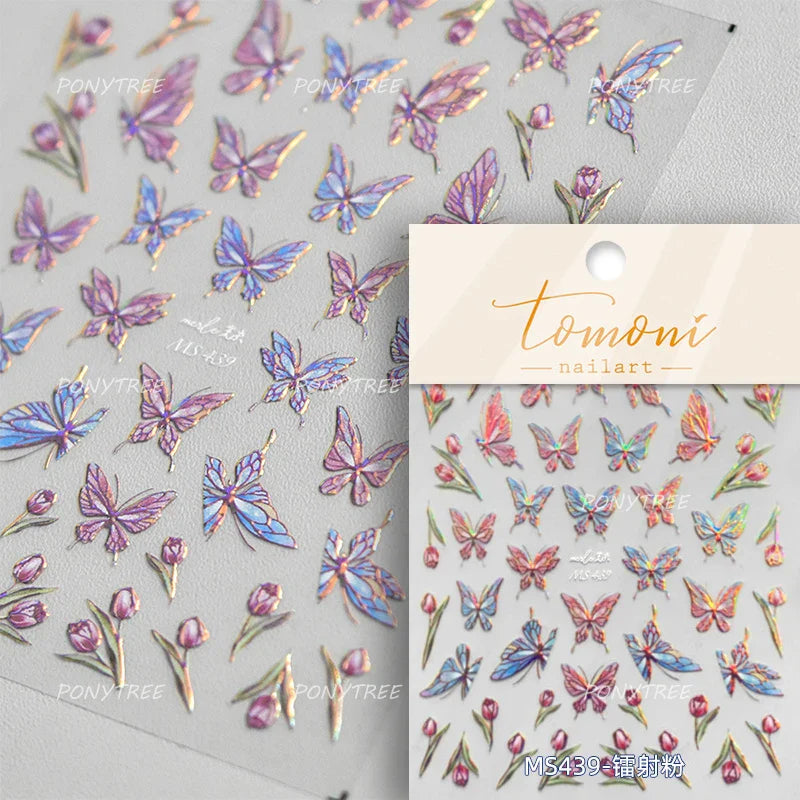 Colourful Butterfly Insect Animals Charming Jelly Special Workmanship 5D Soft Relief Adhesive Nail Art Stickers Manicure Decals (Online Order Only)