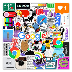 10/30/50pcs Cartoon Programming 404 Network Error Graffiti Stickers DIY Laptop Motorcycle Car Computer Waterproof Sticker Decals (ONLINE ORDER ONLY)