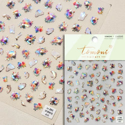 Chic Retro Rose Photo Frame Dried Flower Petal Self Adhesive Nail Art Stickers 5D Hot Stamping Relief Rhinestone Manicure Decals (Online Order Only)