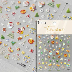 Snowman Apple Stars Gift Bell Snowflake Christmas Tree 3D Jelly Self Adhesive Nail Art Stickers Santa Claus Xmas Manicure Decals (ONLINE ORDER ONLY)