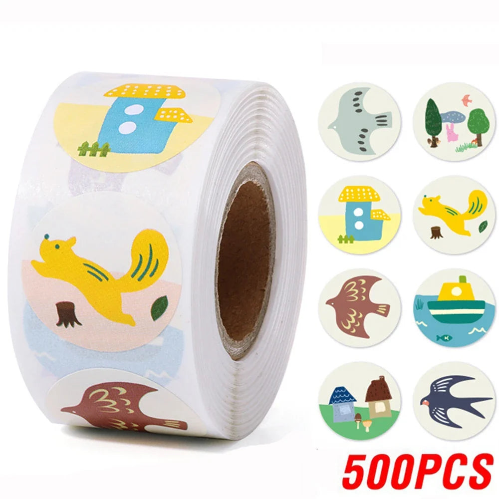 100-500pcs Reward Stickers Teachers Encourage Labels for Kid Motivational Stickers Cute Animals for Students Stationery Labels (ONLINE ORDER ONLY)
