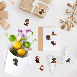 500PCS Cute Dachshund Dog Paper Labels Thank You Sticker Sealing DIY Decoration Scrapbooking Stationery Hand Accounting Supplies (Online Order Only)