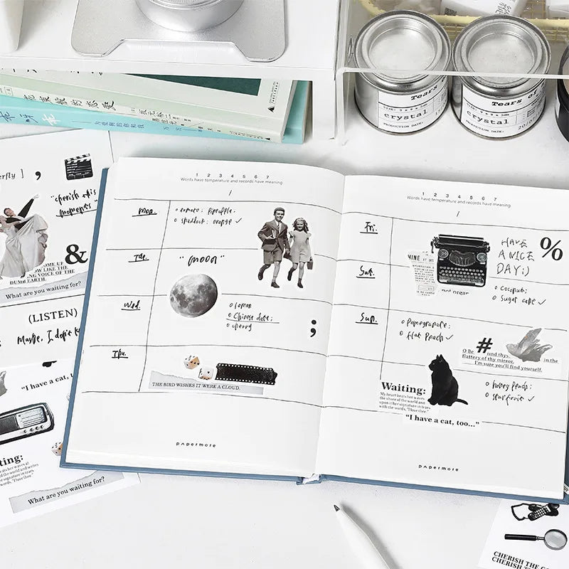 2Pc Ins Cute Retro Sticker Planner Collage Scrapbook DIY Material Decoration Stickers Personalized Art Supplies Stationery (ONLINE ORDER ONLY)