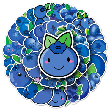 10/50PCS Blueberry Fruit Stickers Journal Planner Stickers Scrapbooking Vintage Decorative Sticker DIY Craft Photo Albums (ONLINE ORDER ONLY)