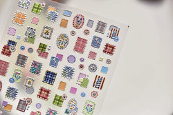 Button Rag Floral Print Flower Small Sticker Cloth Morning Glory Figure Pattern Thread Adhesive Nail Art Stickers Manicure Decal (ONLINE ORDER ONLY)